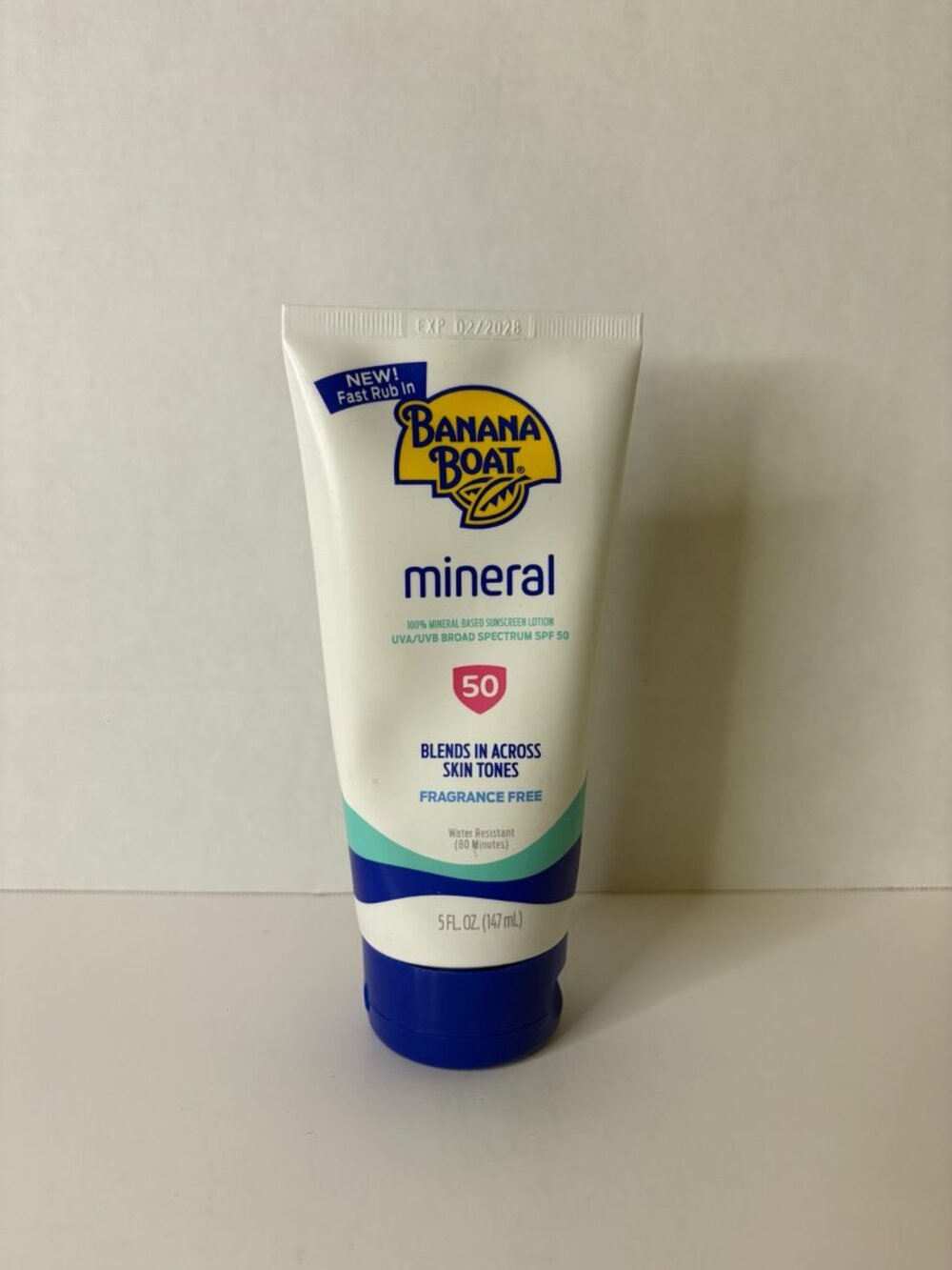 2 PACK Banana Boat Mineral Sunscreen Lotion SPF 50 5 oz Exp 02/28